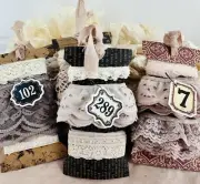 3 Yards Vintage Hand-Dyed Lace/Trim Journal Card Slow Stitch Junk Journal