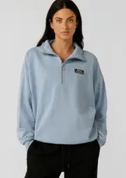 [Lorna Jane] LJ Sport Quarter Zip Sweat in Blue, Size - XS XS Glacier Blue