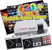 Biloxi 620 Retro Game Console, 8-Bit Classic Mini Video Game Consoles Built-in with 620 Games and 2 Controllers for Christmas Birthday Gifts- HDMI and AV Output