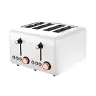4 Slice Toaster Rose Trim Collection White