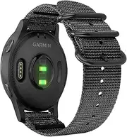 [FINTIE] Quick Release Nylon Band 22mm Replacement Sport Strap Compatible with Garmin Vivoactive 4 45mm, Venu 3/Venu 2 45mm, Forerunner 255 46mm