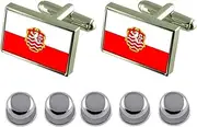[Select Gifts] Shirt Dress Studs Karlovy Vary City Czech Republic Flag Cufflinks