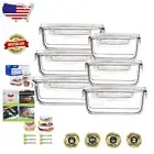 Versatile 12-Piece Airtight Glass Containers - Oven, Microwave & Dishwasher Safe