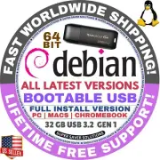 DEBIAN 12.10.0 LINUX OS LIVE/INSTALL DVD/USB, CINNAMON, XFCE, MATE, GNOME, KDE