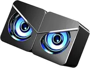 OSOLADY 1 Pair USB Powered Computer Speakers Creative Loudspeaker Box with Sound Heavy Bass and High Volume for Desktop Laptop for Home Office Use