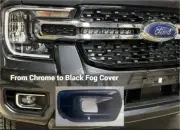 FORD RANGER Next-Gen BLACK Fog Light Cover Set R+L to replace Chrome ones on XLT