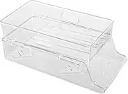 AIMALL Double-Layer Rolling Refrigerator Beverage Storage Rack for Cans and Bottles