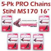 Copperhead 5-Pk PRO Chains for STIHL MS170 16" - NO ANTI-KICKBACK BUMPER LINKS