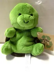 Turtle By The Petting Zoo, Green & Brown, 6"x4"x3", Polyester Filling, Brand New