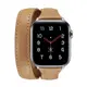 【限時活動價現貨出清】Apple Watch 1-9通用 SE 38mm 40mm 41mm 頭層牛皮真皮錶帶雙捆雙圈單色皮革錶帶