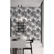 Grey palms tropical removable Wallpaper grey mural Self Adhesive Peel & Stick