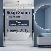 Epica Strongest Heavy-Duty Clear Vinyl Shower Curtain Liner –72 inches x 72 inches (Clear)