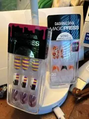 2 Pack Dashing Diva Magic Press On Manicure Nails design Sealed Med /long