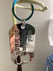 Bottle Opener Keychain Metal Soda Beer Bottle Opener MY DRINKING TEAM FOOTBALL