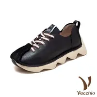 在飛比找momo購物網優惠-【Vecchio】真皮運動鞋 牛皮運動鞋/全真皮頭層牛皮復古