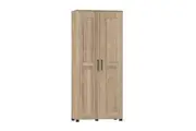 Venice Multi-Purpose Broom Cupboard 2-Door Storage Cabinet Light Sonoma Oak