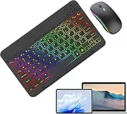 Wireless Keyboard - Slim Rechargeable Retardlit Keyboard Set, LED LED-Up Wireless Keyboard Set | Portable Desktop Keyboard and Mouse with Backlight, Rechargeable Keyboard and Mouse for