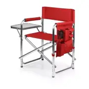 Picnic Time Outdoor Portable Camping Chair Modern Lightweight Red W/ Side Table