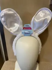 White Easter Bunny Ears Costume Headband Cottondale OSFM - NWT