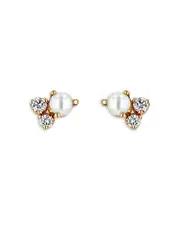 Zoe Chicco 14K Yellow Gold Cultured Freshwater Pearl & Diamond Cluster Stud Earrings