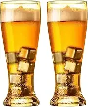 15oz Plastic Beer Mugs Set of 2, Clear Highball Drinking Glasses, Reusable Plastic Cups, BPA-Free, Shatter-Proof, Dishwasher-Safe