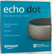 AMAZON ECHO DOT GRAY/BLACK (3rd gen) SMART SPEAKER w/ALEXA NEW SEALED FREE SHIP