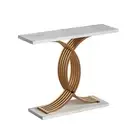 Artiss Console Table Marble Effect White&Gold