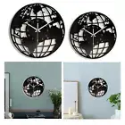 Acrylic World Map Pattern Wall Clock Decorative Home Decoration for Bedroom