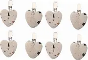 8 Pcs Tablecloth Weights,Marble Heart-Shaped Tablecloth Weight with Clamps,Natural Marble, Multi-Purpose, Secure Tablecloth Fixing, Elegant and Minimalistic Design(Colored)