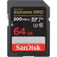 SanDisk Extreme Pro SDXC 64GB, V30, U3, C10, UHS-I, 200MB/s R, 90MB/s W 記憶卡