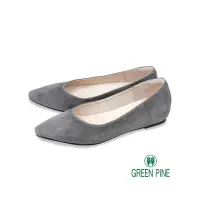 在飛比找momo購物網優惠-【GREEN PINE】麂皮尖頭內增高娃娃鞋灰色(00322