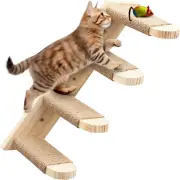 Cat Wall Steps Cat Climbing Shelf Reversible Wall Mounted Wooden Four Step Cat