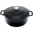 Chasseur 24cm Round French Oven Matte Black 4L Casserole Cast Iron