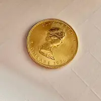 在飛比找Yahoo!奇摩拍賣優惠-1986 加拿大楓葉金幣 1/10盎司 女王年輕頭像 適合鑲