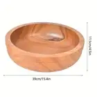 H (39x11.5cm )Wooden Salad Bowl Food Fruit Container Dish Tableware New