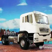 1/14 LESU 4*2 TGS RC Tractor Truck Model Metal Chassis Motor Driving Car DIY