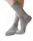 Premium quality linen, natural women's socks, gray (Small-3 pack)