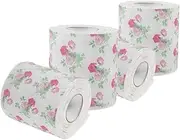 LOEFLIFA 4 Rolls Printed Toilet Paper Decorative Bathroom Tissue for Parties Fun Occasions Chic Home Decor Lightweight Portable Napkin Paper