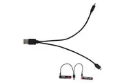 Powa Beam Dual USB Battery Charging Cable for Rechargeable Batteries (BAT-RCC)