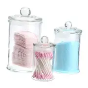 MDLUU Set of 3 Glass Canisters, Apothecary Jars with Airtight Lids, Bathroom
