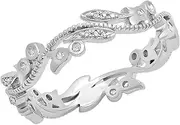 [Dazzlingrock Collection] 0.20 Carat (ctw) 18K Gold Round White Diamond Vintage Style Wedding Eternity Stackable Ring 1/5 CT