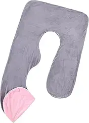 Pregnancy Pillow Cover - Cotton G Shaped Pregnancy Body Pillowcase | 31.4 x 47.2 x 70.8 Inch Removable Washable Pillow Cover for Maternity Pillows