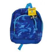 Fast Forward Blue KIDS Boys Shark Reflective Safety Back Pack School Bag - NEW
