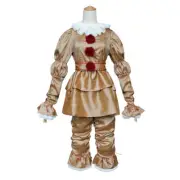 Kids Stephen King's It Pennywise Cosplay Costume Adult Gold Uniform