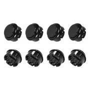 30mm Mounting Momentary Game Push Button Round for Video Games Black 8pcs