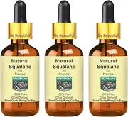[DEVPRAYAG] Natural Squalane Oil (derived from Olives) with Glass Dropper Natural Therapeutic Grade (Pack of Three) 100mlx3 (10 oz)