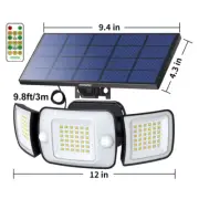 Outdoor Solar Lamps Garden Dual Motion Sensor Light 3 Head 1200Lm 270° Illuminat