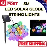 Globe String Lights 5M LED Solar Fairy Outdoor Festoon Xmas Party Garden AUS