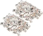 [FRCOLOR] 2pcs Rhinestone Shoe Clips Decorations for Wedding Party Elegant Shoe Charms for High Heels Flats Boots Versatile Accessory for Engagement Birthday Prom Events