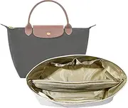 [Lckaey] Purse Organizer Insert for Longchamp Le Pliage Handbag Ultra-light Dupont Paper tote bag Inserts Y099Khaki-Medium